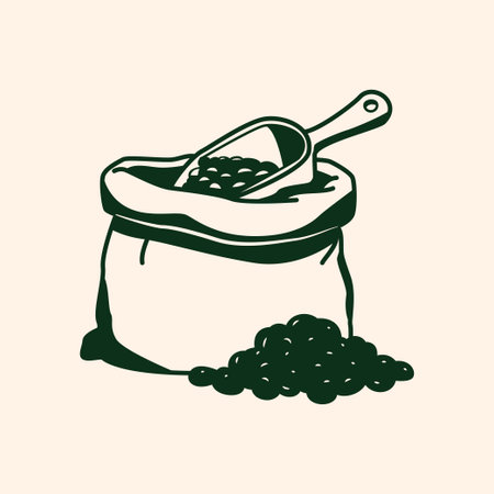 Bag of beans. Hand drawn vector illustration in doodle style.のイラスト素材