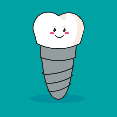 Dental implant structure medical ,teeth and toothのイラスト素材