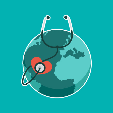 World Health Day. vector illustration with blue backgroundのイラスト素材