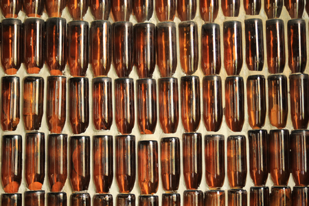 Wall of bottle glass recycleの写真素材
