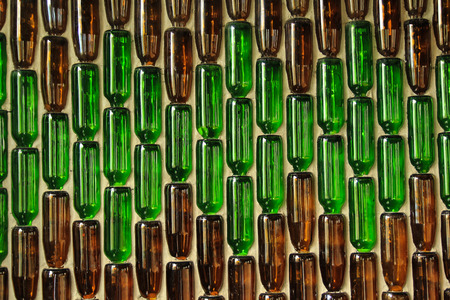 Wall of bottle glass recycleの写真素材