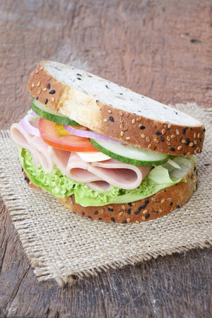 Ham sandwich with cheeseの写真素材