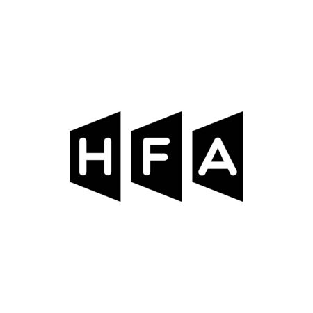 HFA letter logo design. HFA logo design. H F A iconのイラスト素材