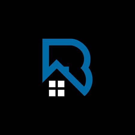 B real estate logo design. B letter icon design for real estate company. B home icon logo design. Real estate company logo design. Construction and real-estate company logo.のイラスト素材