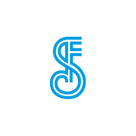 FS letter logo design. F A letter icon vector design. FS logo. FS Logo Letter Initial Monogram Capital Designs Templeteのイラスト素材