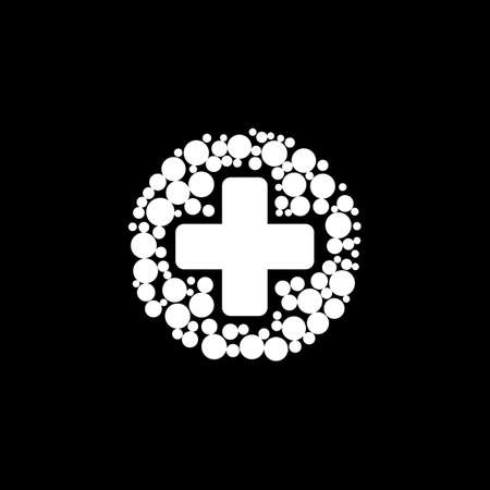 Cross plus medical icon design template elements. Medical pharmacy logo design template. Healthy Care Vector Logo Template. Medical health-care logo design template. Medical Care Logo Design.のイラスト素材