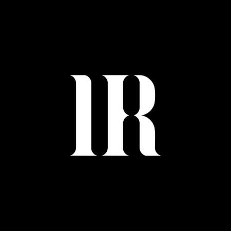 IR I R letter logo design. Initial letter IR uppercase monogram logo white color. IR logo, I R design. IR, I R&#x9;のイラスト素材