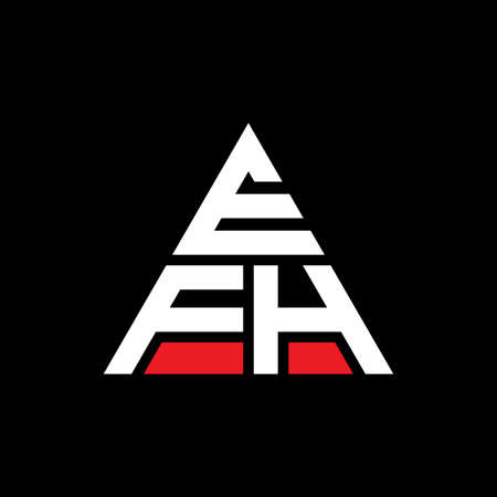 EFH triangle letter logo design with triangle shape. EFH triangle logo design monogram. EFH triangle vector logo template with red color. EFH triangular logo Simple, Elegant, and Luxurious Logo.&#xD;&#xA;のイラスト素材
