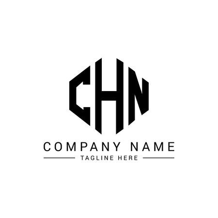 CHN letter logo design with polygon shape. CHN polygon and cube shape logo design. CHN hexagon vector logo template white and black colors. CHN monogram, business and real estate logo.&#xD;&#xA;のイラスト素材