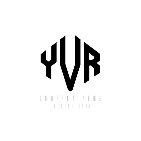 YVR letter logo design with polygon shape. YVR polygon and cube shape logo design. YVR hexagon vector logo template white and black colors. YVR monogram, business and real estate logo.