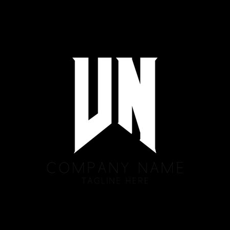 VN Letter Logo Design. Initial letters VN gaming's logo icon for technology companies. Tech letter VN minimal logo design template. V N letter design vector with white and black colors. vn, v n&#x9;のイラスト素材
