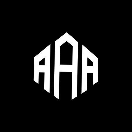 AAA letter logo design with polygon shape. AAA polygon and cube shape logo design. AAA hexagon vector logo template white and black colors. AAA monogram, business and real estate logo.&#xD;&#xA;のイラスト素材