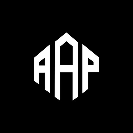 AAP letter logo design with polygon shape. AAP polygon and cube shape logo design. AAP hexagon vector logo template white and black colors. AAP monogram, business and real estate logo.&#xD;&#xA;のイラスト素材