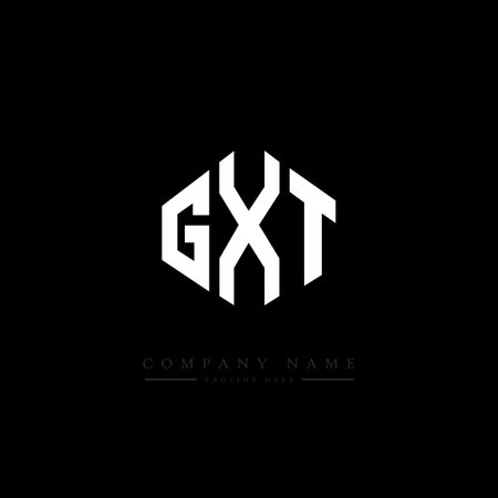 GXT letter logo design with polygon shape. GXT polygon and cube shape logo design. GXT hexagon vector logo template white and black colors. GXT monogram, business and real estate logo.