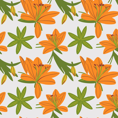 Flower pattern with leaves. Floral bouquets flower compositions. Floral patternのイラスト素材