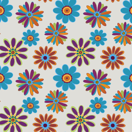 Flower pattern with leaves. Floral bouquets flower compositions. Floral patternのイラスト素材