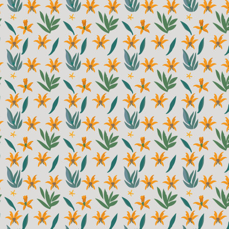 Flower pattern with leaves. Floral bouquets flower compositions. Floral patternのイラスト素材