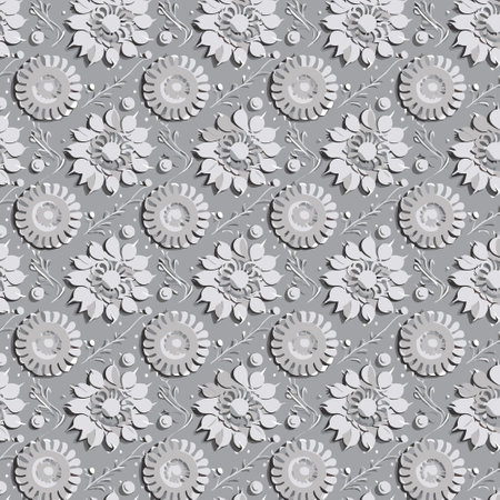 Flower pattern with leaves. Floral bouquets flower compositions. Floral patternのイラスト素材