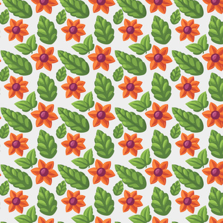 Flower pattern with leaves. Floral bouquets flower compositions. Floral patternのイラスト素材