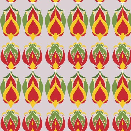 Flower pattern with leaves. Floral bouquets flower compositions. Floral patternのイラスト素材