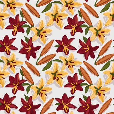 Flower pattern with leaves. Floral bouquets flower compositions. Floral patternのイラスト素材