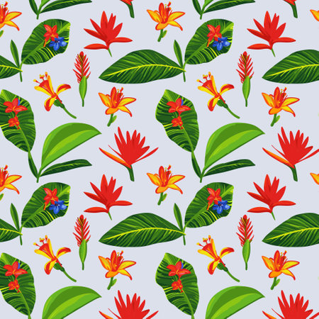 Flower pattern with leaves floral bouquets flower compositions floral patternのイラスト素材