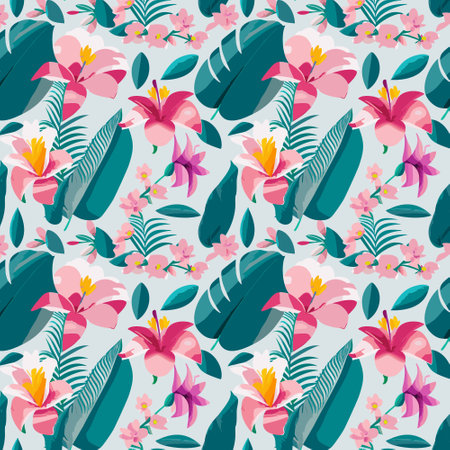 Flower pattern with leaves floral bouquets flower compositions floral patternのイラスト素材