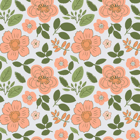 Florals pattern design for cloth, t shirt, pillowcase. Flower pattern with leaves. Floral bouquets flower compositions. Floral patternのイラスト素材