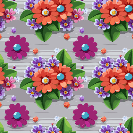 Pattern art design. Flower pattern with leaves floral bouquets flower compositions. Floral patternのイラスト素材