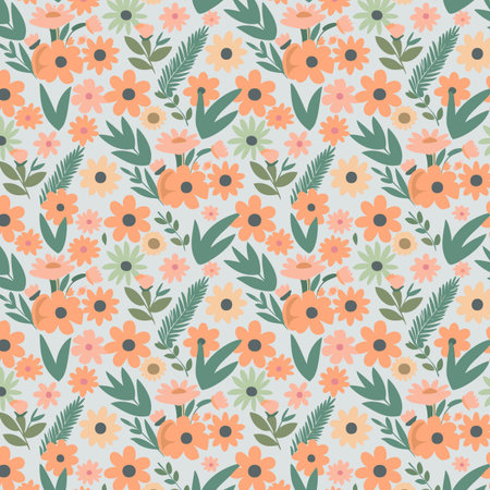 Pattern art design. Flower pattern with leaves floral bouquets flower compositions. Floral pattern