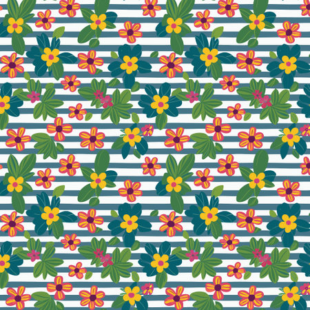 Flower pattern with leaves. Floral bouquets flower compositions. Floral pattern.のイラスト素材