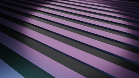 abstract background of violet and black stripes. 3d render illustrationの写真素材