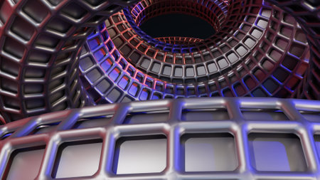 3d rendering of abstract geometric composition,digital art works.  Computer generated image.の写真素材