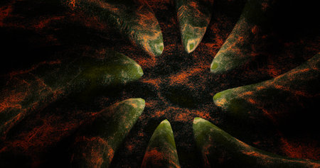 Abstract fractal. Fractal art background for creative design. Decoration for wallpaper, desktop, poster, cover booklet. Print for clothes, t-shirt. Creative illustration for designの写真素材
