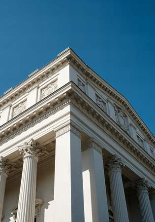 Detail of the facade of the United States Supreme Court in Washington DCの素材
