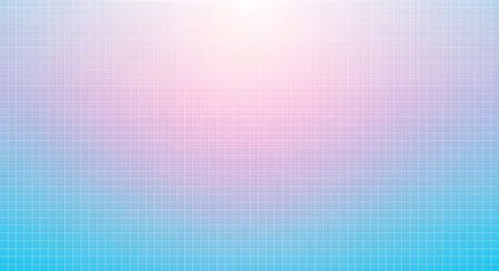 A vibrant, modern background featuring a gradient of pastel colors (pink, blue, purple) overlaid with a white grid pattern. The image evokes a sense of calm, technology, and design. Perfect for digital projects.の素材