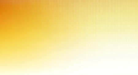 A vibrant abstract background featuring a warm gradient from deep amber to bright white, overlaid with a subtle, modern halftone dot pattern for a digital texture.の素材