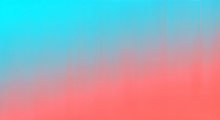 A captivating abstract background featuring a smooth, textured gradient transition from bright cyan blue at the top to warm coral pink at the bottom. Ideal for modern designs.の素材