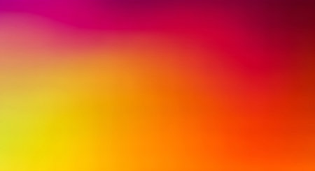 A vibrant, smooth abstract background featuring a warm color gradient. Hues transition seamlessly from bright yellow to orange, red, and deep magenta, creating an energetic and modern visual. Ideal for digital design.の素材