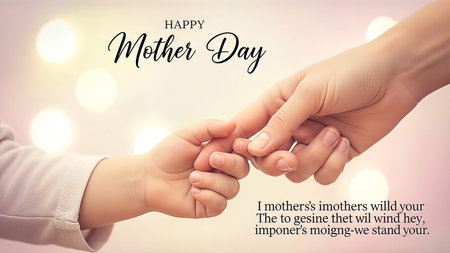 Hands of mother and child holding togetherの素材