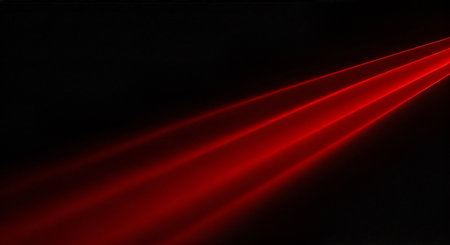 Vibrant red light streaks across darknessの素材