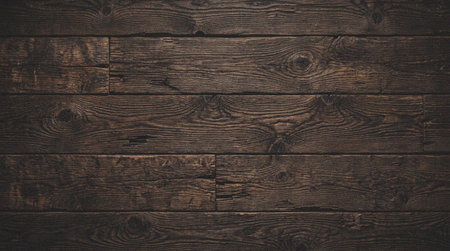 Closeup of aged, dark weathered wooden planks showing natural grain and texture details.
