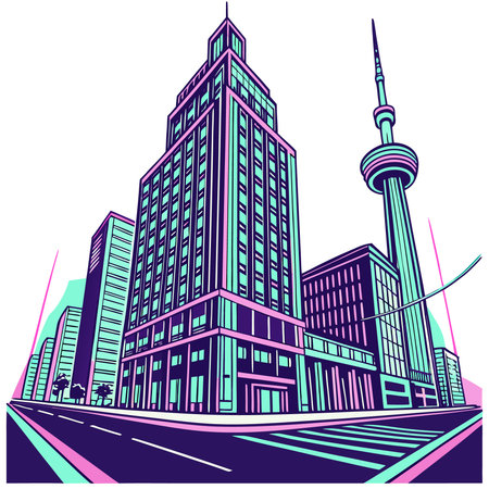 Toronto city skyline. Vector illustration ready for vinyl cutting. EPS 10のイラスト素材