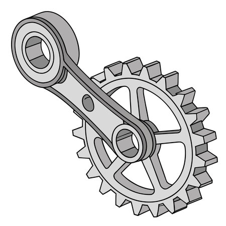 Illustration of the gear wheel on a white background. Vector illustration.のイラスト素材