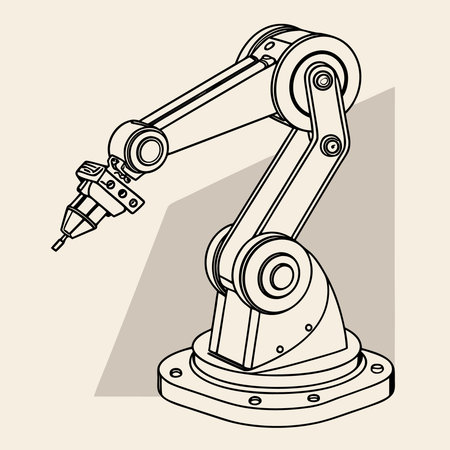 Industrial robot design over beige background, vector illustration eps10のイラスト素材