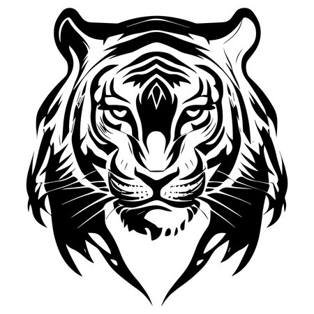 Tiger head. Wild Animals. Vector illustration ready for vinyl cutting.のイラスト素材
