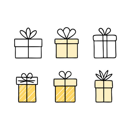 Vector illustration of various holiday gift boxesのイラスト素材