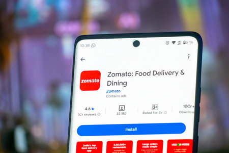 Dhaka, Bangladesh 07 Dec 2025:Zomato food Delivery app iOS apple phone, Indian restaurants finder...