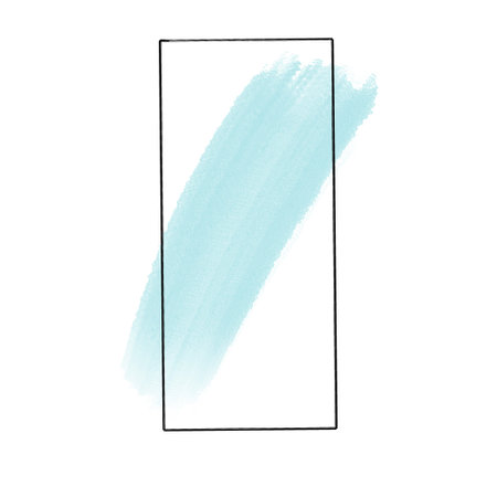 Blue watercolor brush stroke on white background. Texture paper. Vector illustration.の写真素材