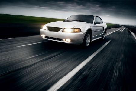Car fast drive on the roadのeditorial素材